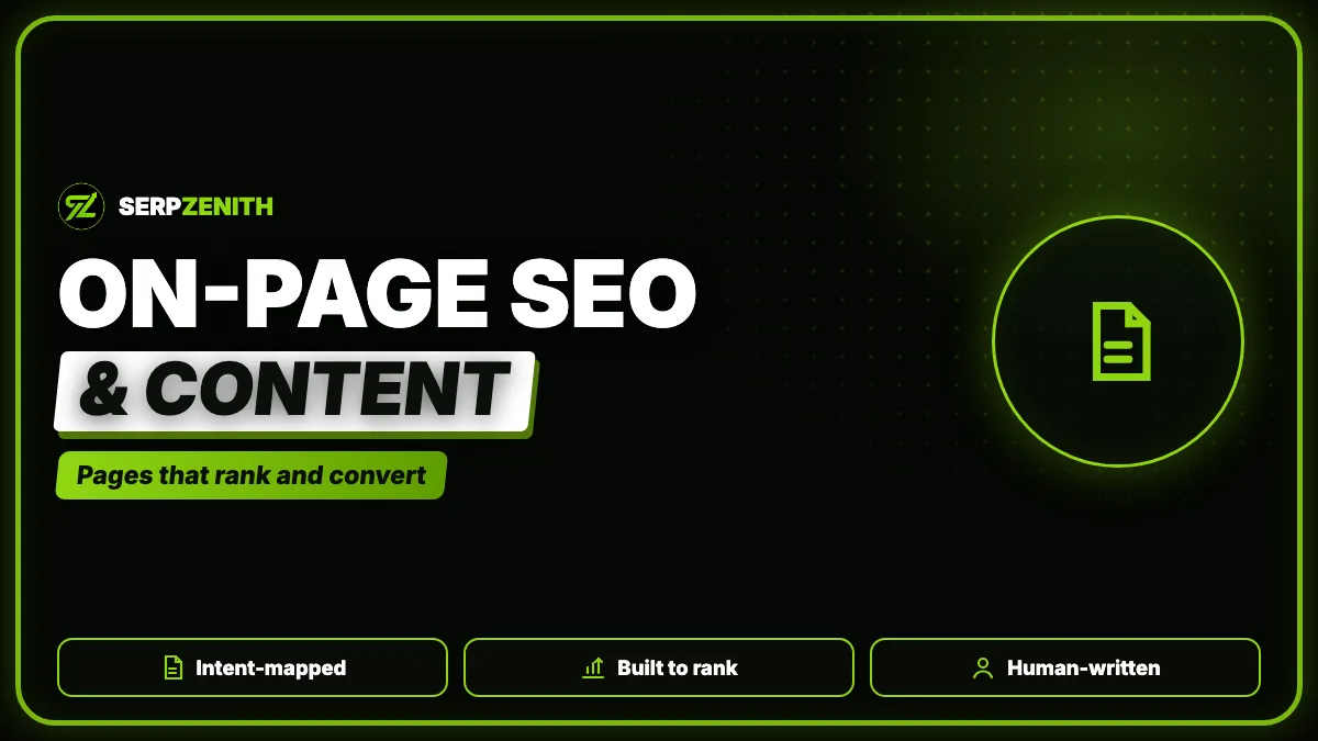On-Page SEO & Content — SerpZenith