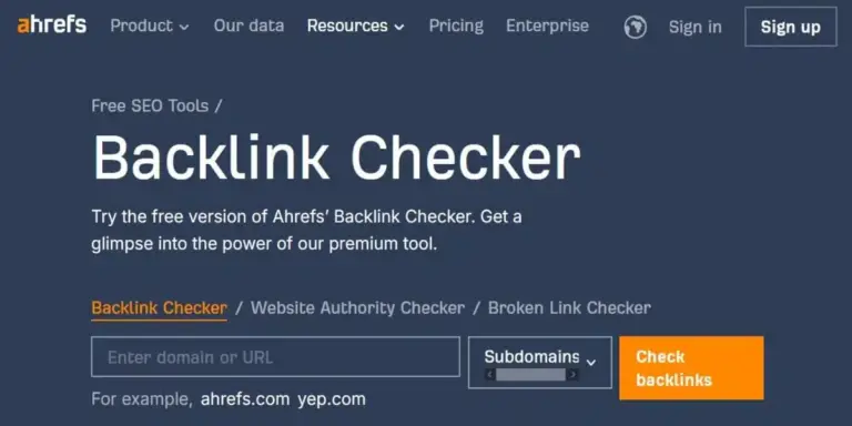 Ahrefs Backlinks Checker