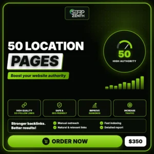 50 Location Pages — SerpZenith high authority backlink building service