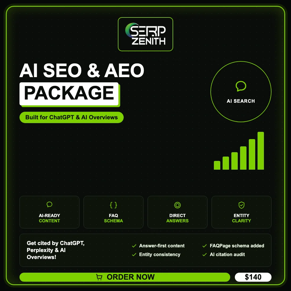 AI SEO & AEO Optimization Package — SerpZenith SEO service