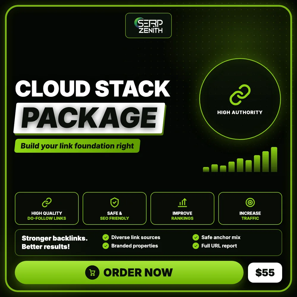 Cloud Stack Package — SerpZenith high authority backlink building service