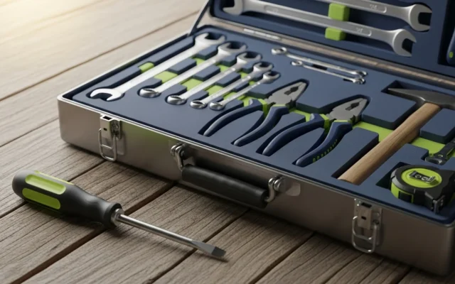A single screwdriver next to a fully organized toolbox, representing DIY SEO versus hiring an agency