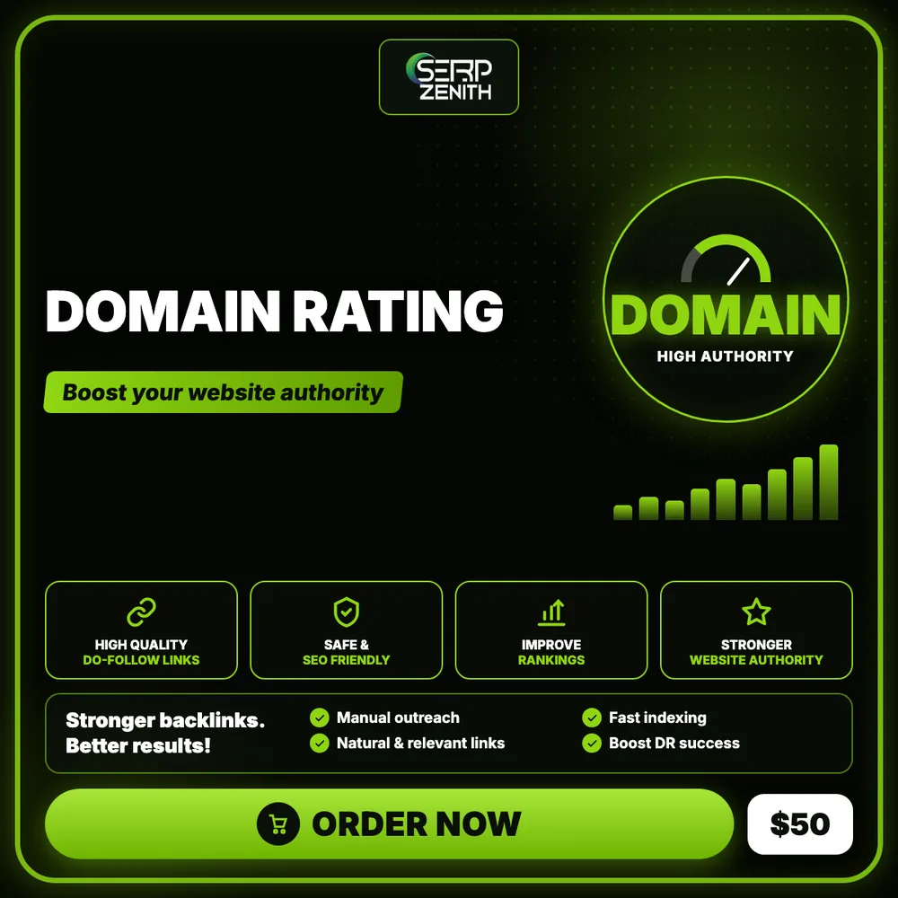 Domain Rating — SerpZenith high authority backlink building service