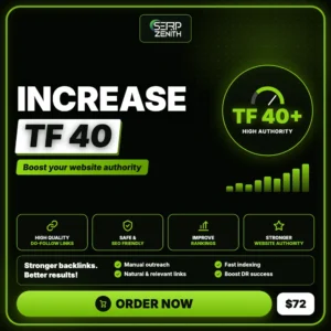 Increase TF 40 — SerpZenith high authority backlink building service