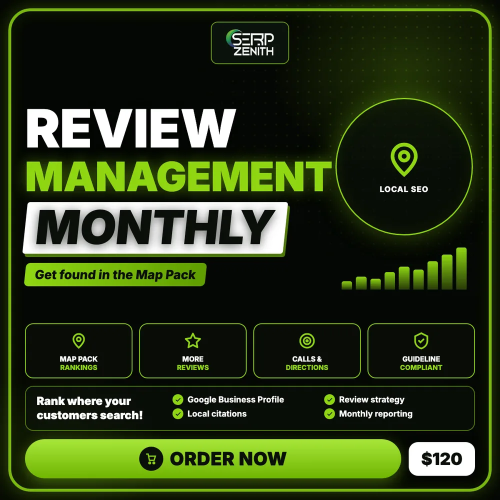 Review Management Monthly — SerpZenith local SEO service