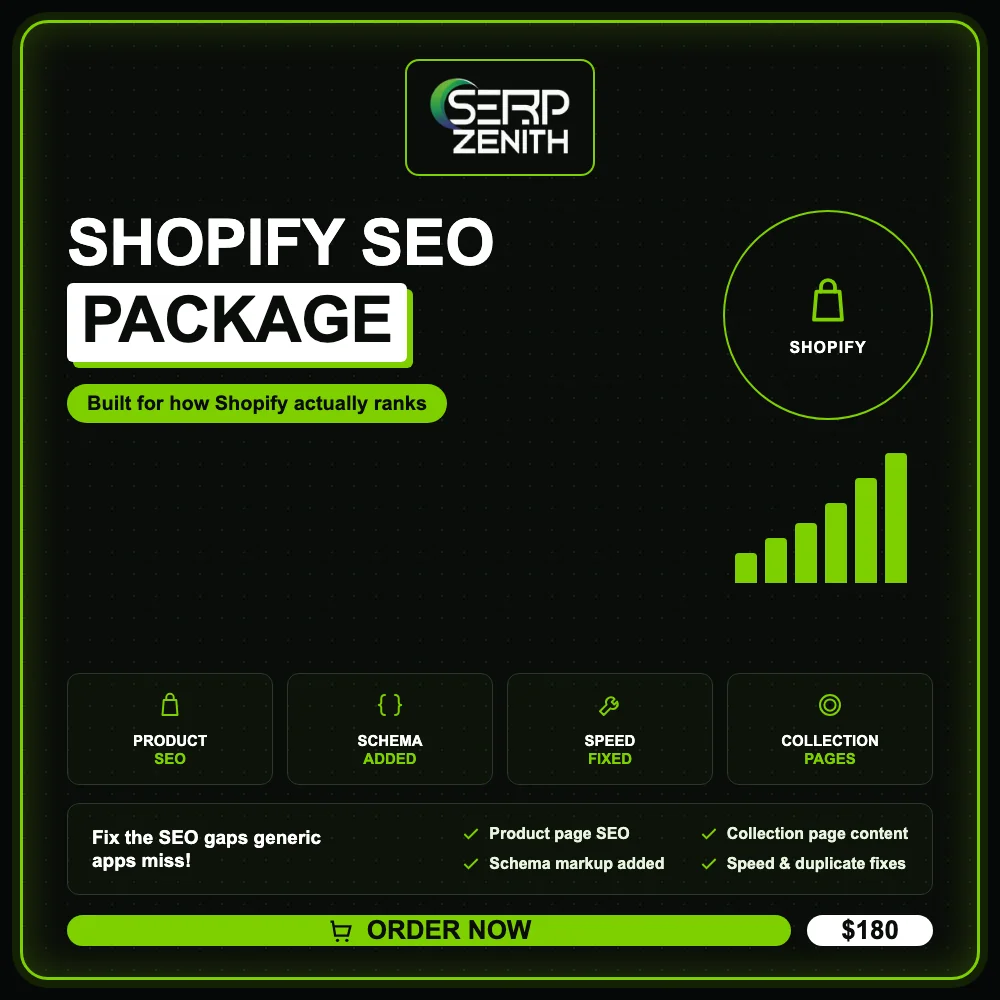 Shopify SEO Package — SerpZenith SEO service