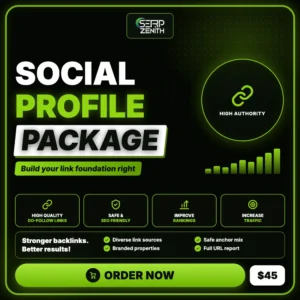 Social Profile Package — SerpZenith high authority backlink building service