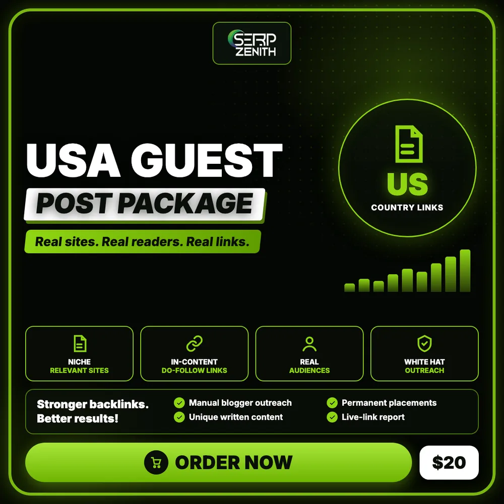 USA Guest Post Package — SerpZenith geo-targeted do-follow backlinks service