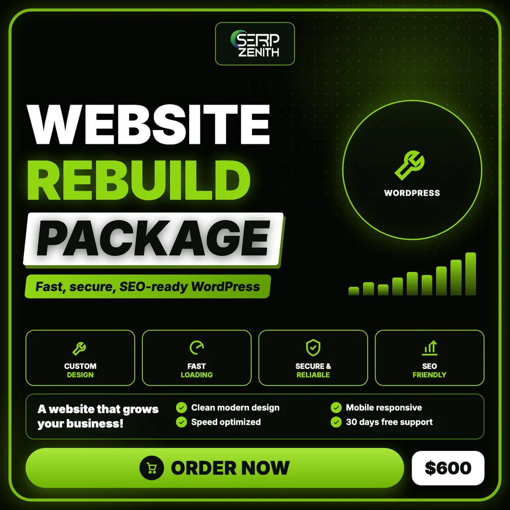 Website Rebuild Package — SerpZenith WordPress development service