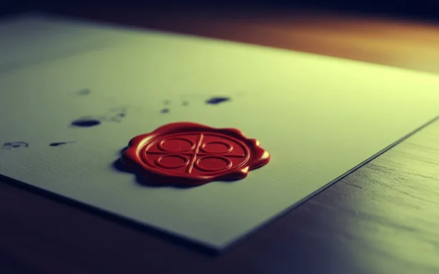 A document with a pressed wax seal, representing E-E-A-T and trust signals