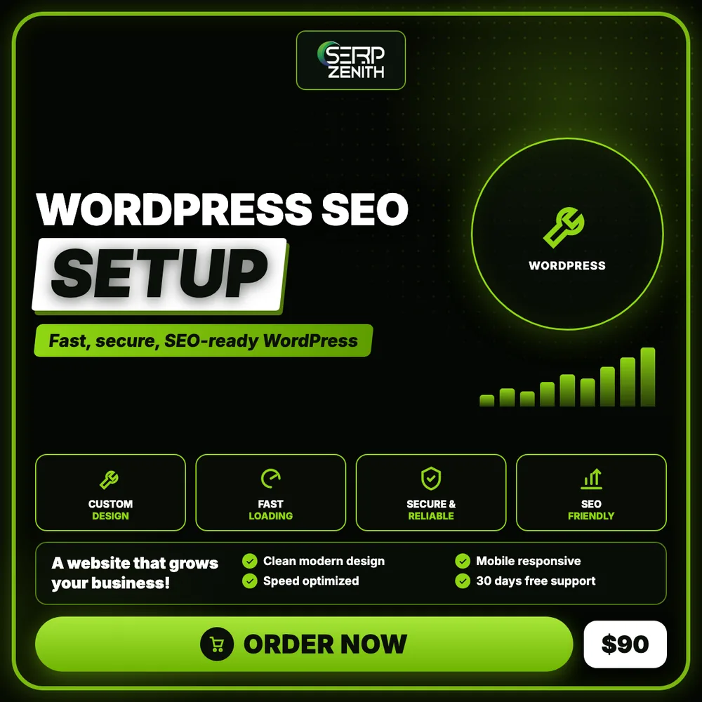 Wordpress SEO Setup — SerpZenith WordPress development service